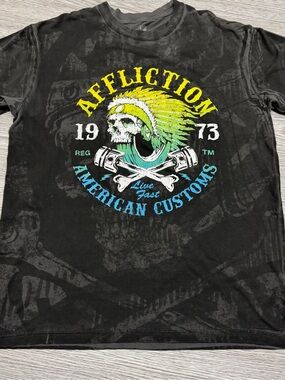 Vintage Y2K Affliction American Customs T-Shirt Mens Sz XL